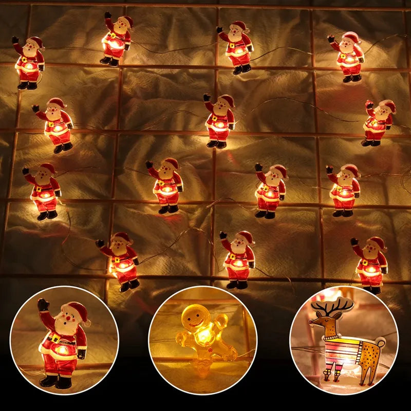 Wayfun Santa Claus LED Lichterkette - Länge 3 m, 20 LEDs, Batteriesbetrieb
