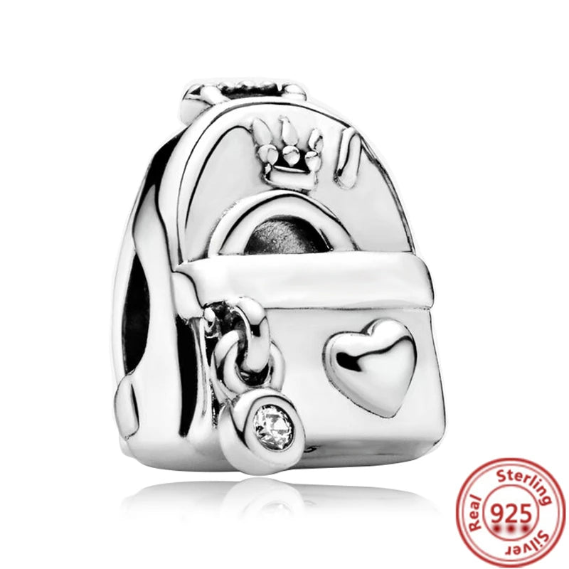 925 Silber Einkaufstasche Koffer Reisepass Handtasche Kamera Liebe Reise Leben DIY Perlen für Original Pantaro Charms Armband Schmuck