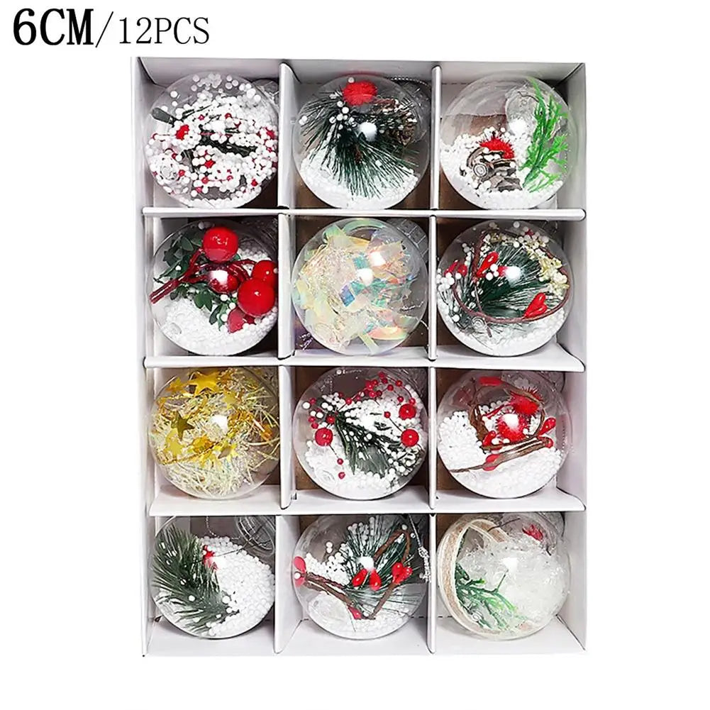 SnowBall Schneemannkugeln Transparent - 12er Set, Glaskugeln