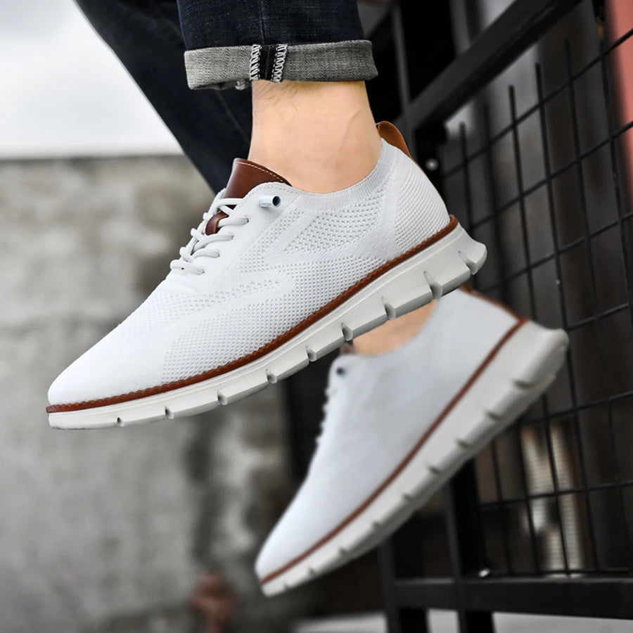 New Men's Sneakers Light Breathable Casual Flat Shoes Outdoor Fashion Comfortable Dress Shoes Anti-Slip Sports Walking Shoes
