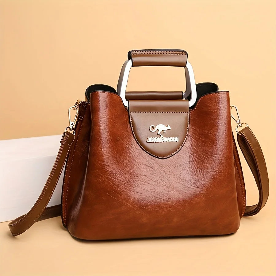 Premium Damen Mode Tote Tasche Mehrfach Taschen - Vintage Crossbody Täglich Handtasche - Handy Geldbörse