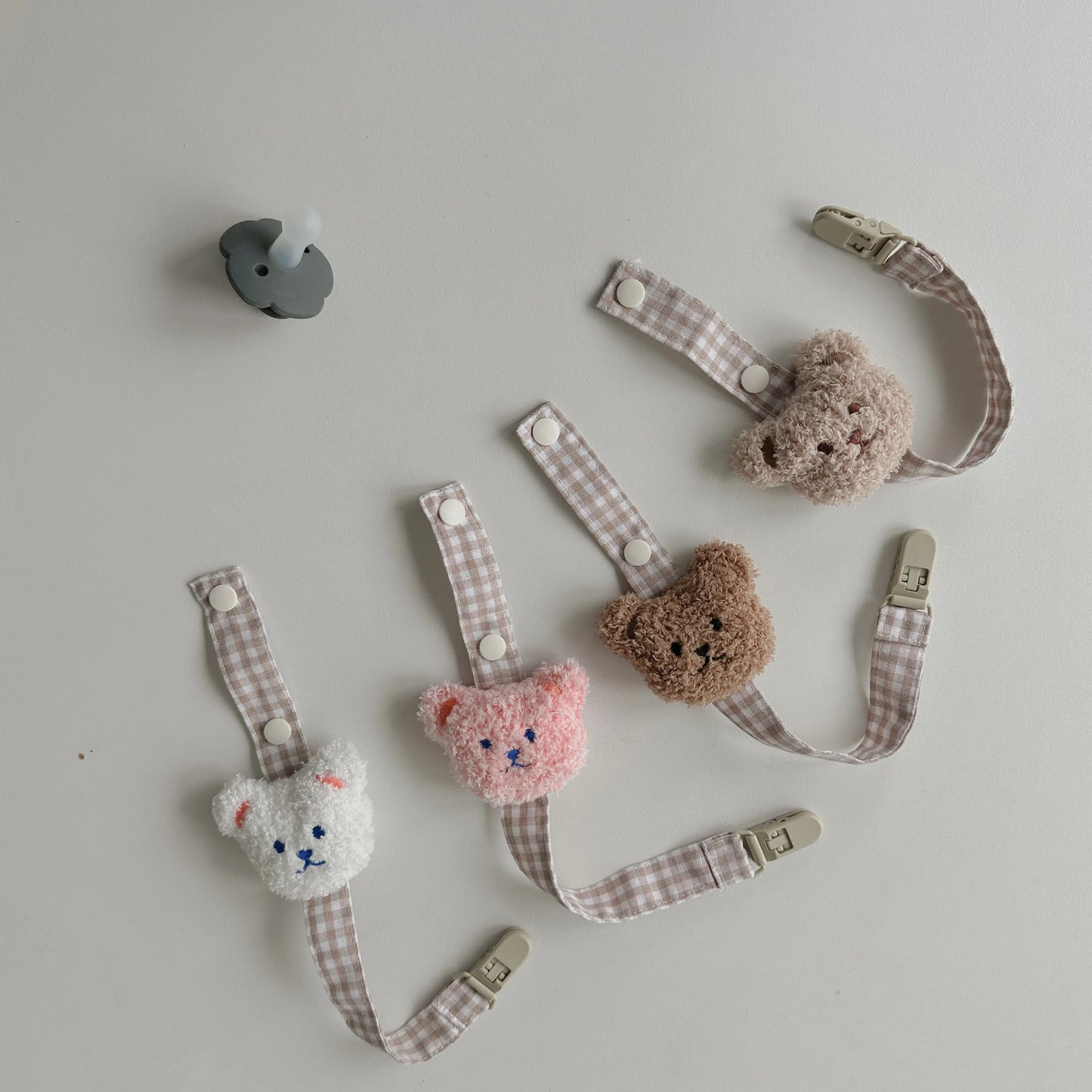 Baby Pacifier Clip Cute Bear Pacifier Chain Baby Pacifier Handheld Tooth Toy For Boys And Girls Enlightening Toy Pacifier Chain