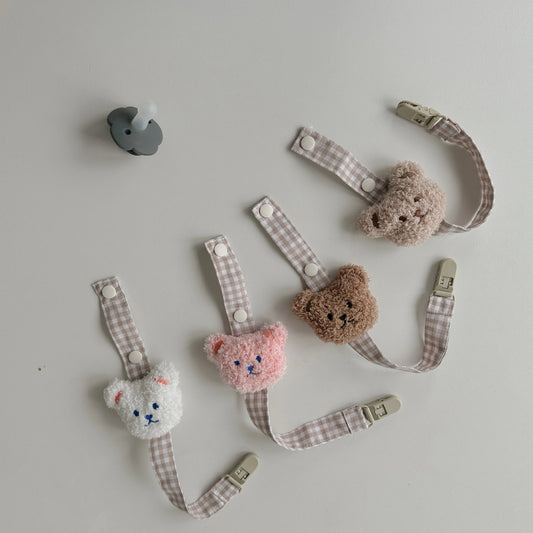 Baby Pacifier Clip Cute Bear Pacifier Chain Baby Pacifier Handheld Tooth Toy For Boys And Girls Enlightening Toy Pacifier Chain