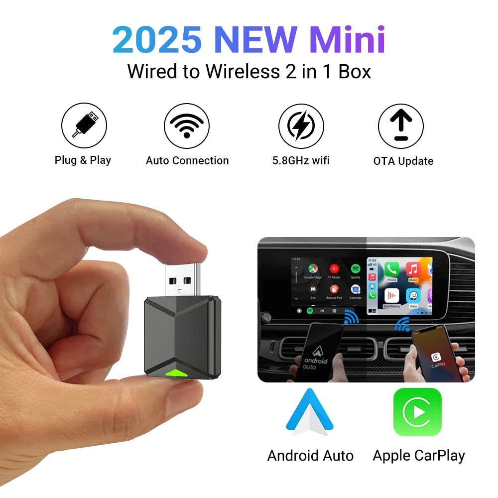 Acodo 3In1 CarPlay AI Box - 32GB 5V Strom Kompakt USB