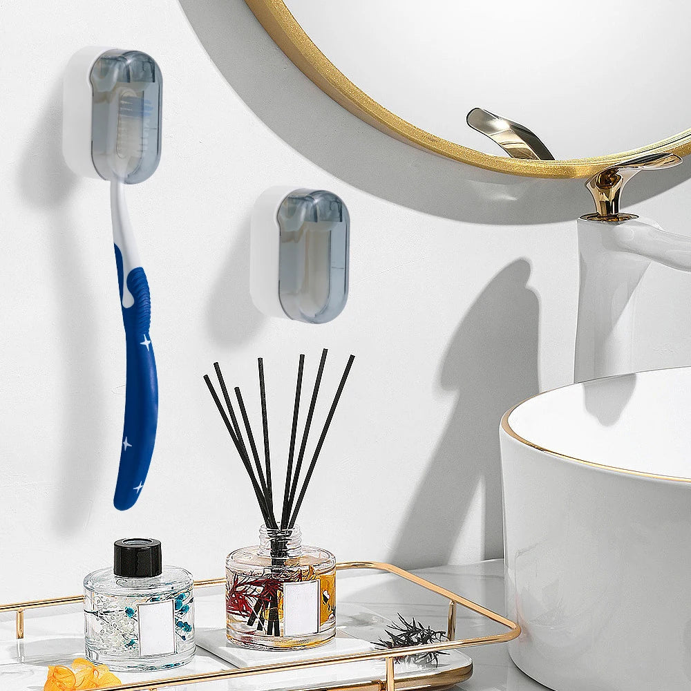 NONEM Zahnbürstenhalter Mit Abdeckung - Kapazität 1-5 Stück Größe 23,5x30,5 mm