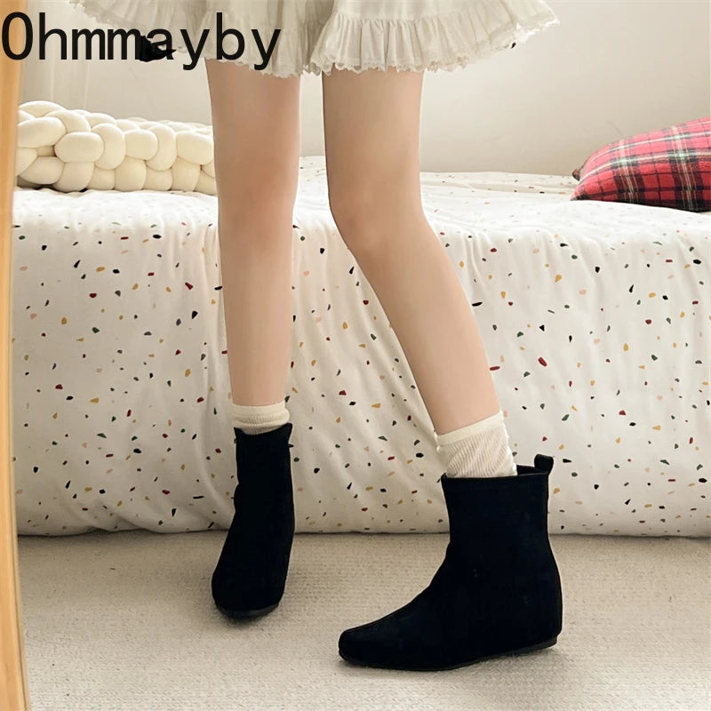 Ghete fără gleznă Ohmmayby ​​​​Slip-On - Mărimi 36-41, Toc 3-5 cm