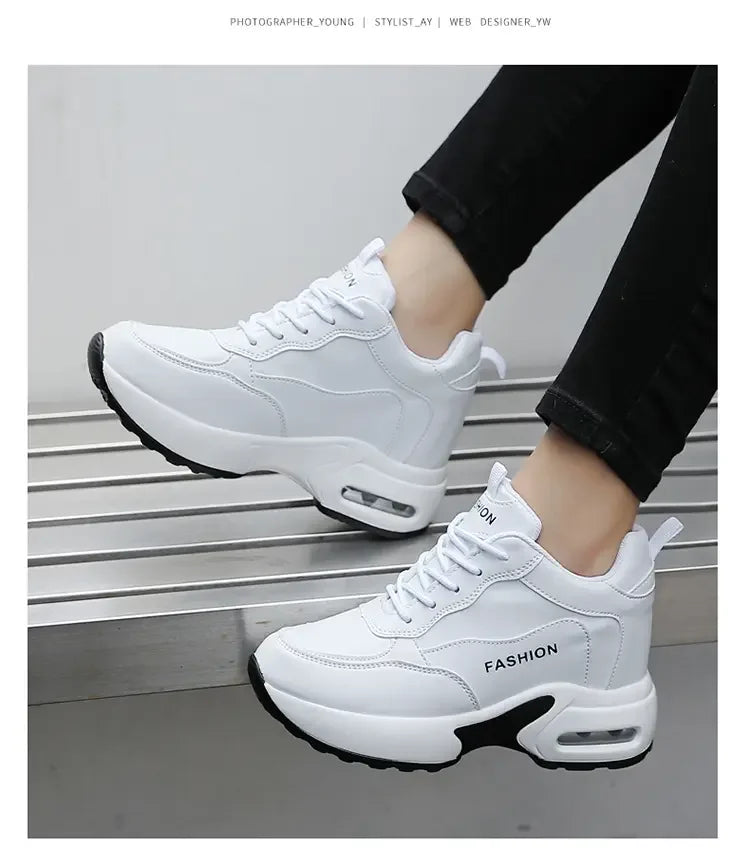 Women Sneakers Thick Soled White Height Increasing High-quality Sports Trend Fashion Walking Breathable Casual Shoes for Women