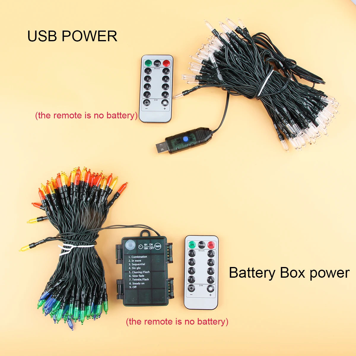 KIKIELF 20LED-100LED Fernbedienbar - LEDs 20–100, Länge 1–5 m, DC4,5V