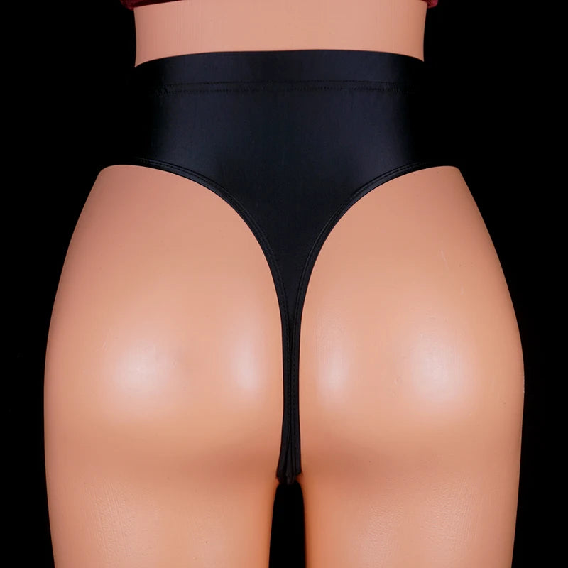 YAULAANG Damen String 2025 - Japan Style High-Waist Satin String glänzend