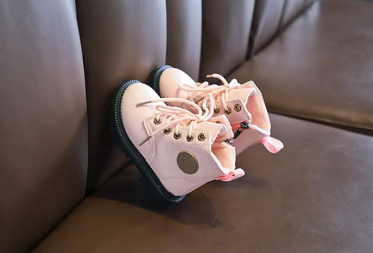 Kinderstiefel für Jungen und Mädchen, modische Kinder-Knöchel-Schneestiefel, Gummi-Außensohle, Herbst-Winter, warm, klassisch für Kleinkinder, große Kinder