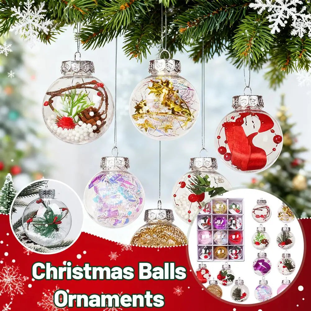 SnowBall Schneemannkugeln Transparent - 12er Set, Glaskugeln