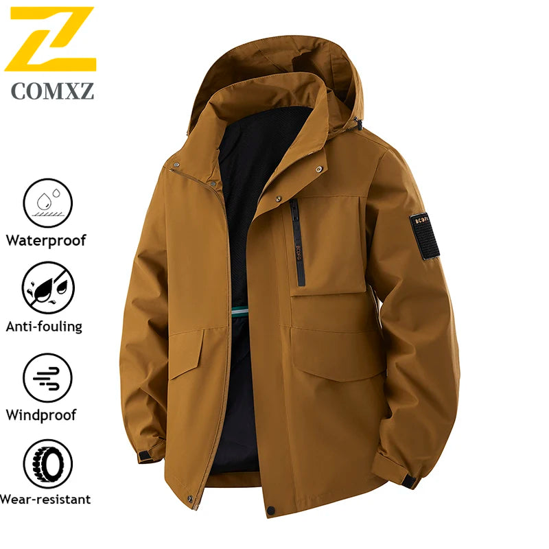 OutdoorPro Jacke wasserdicht - 8XL Kapuze PES winddicht