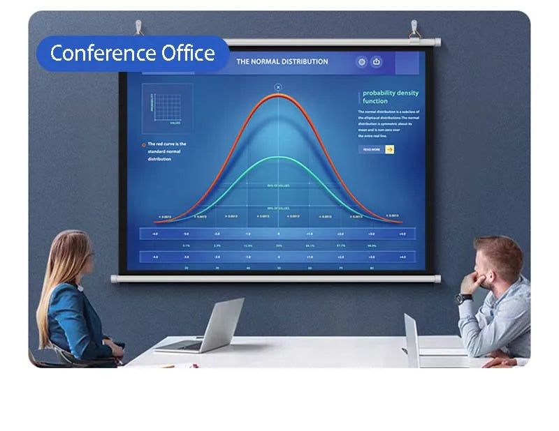 Thinyou 60inch 72inch 84inch 100 Inch 16:9 HD Projector Screen White Manual Pull Up Diagonal High-definition pantalla proyector