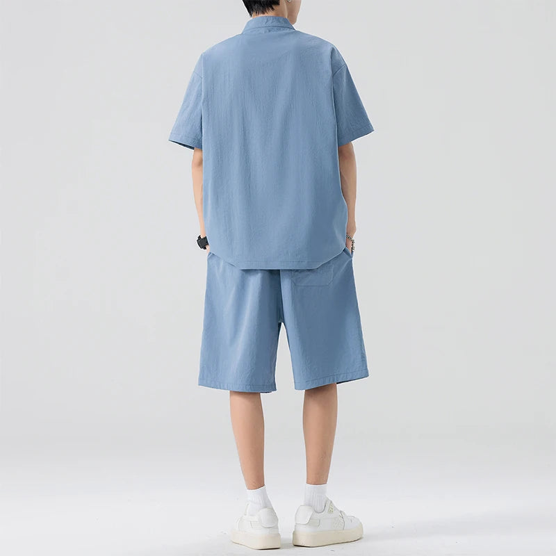 TIKALIACN Zweiteiler Sommer Kurzarm - Polyester M L