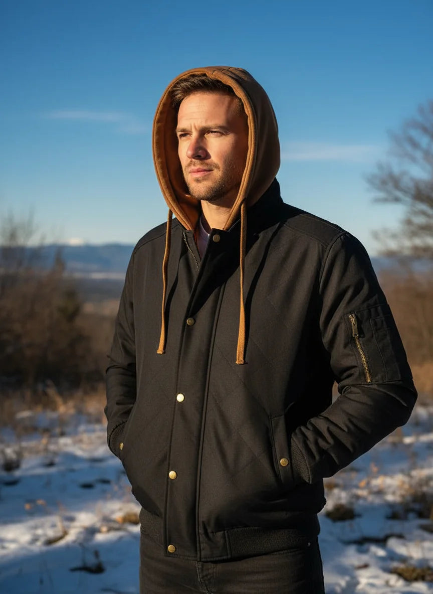 HerbstWinter Warme Bomber Jacke - Größe XL Wärme Hoch Dicke