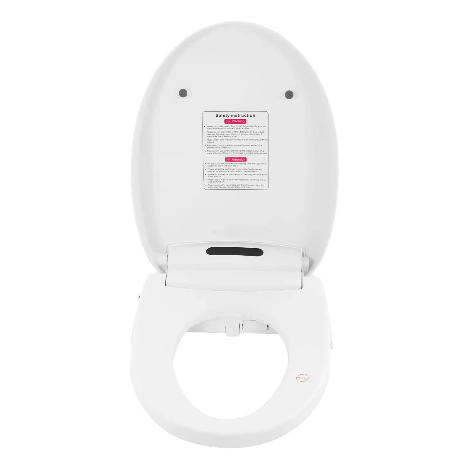 1300W Intelligenter Toilettensitz, 51cm Elektrischer Bidet-Toilettensitz, V-förmiger Beheizter Smart-Toilettensitz mit Fernbedienung & Tasten by Golden Bridge Store
