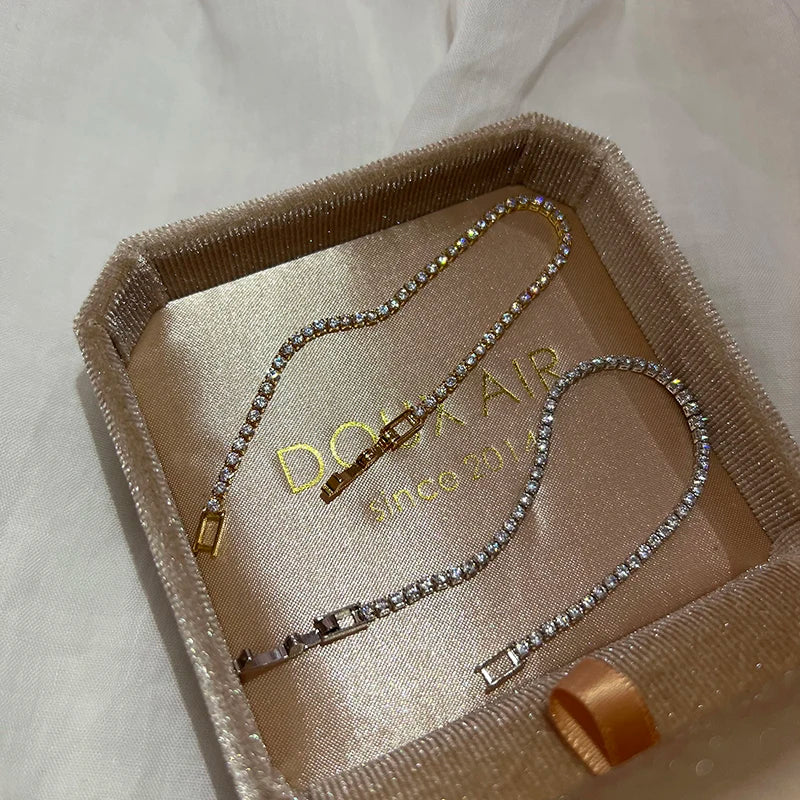 Luxus Klassisch Voller Strass 18K Gold Plattiert Armbänder Für Frauen Funkelnd Einfach Zirkon Armbänder Schmuck Geburtstag Geschenke