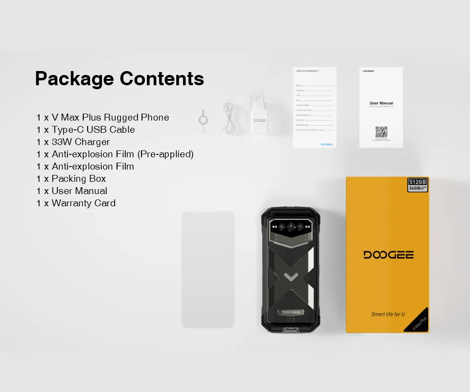 DOOGEE V Max Plus Robustes 5G Telefon - 22000 mAh Akku, 6,58Zoll, 33W