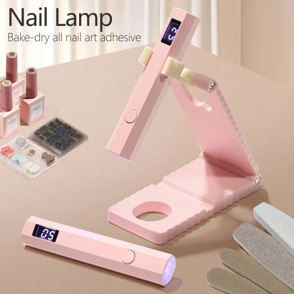 LINMANDA Minicure Handheld UV Light for Gel Nails Portable UV Nail Lamp with Stand Rechargeable Mini LED Nail Lamp Nail Dryer