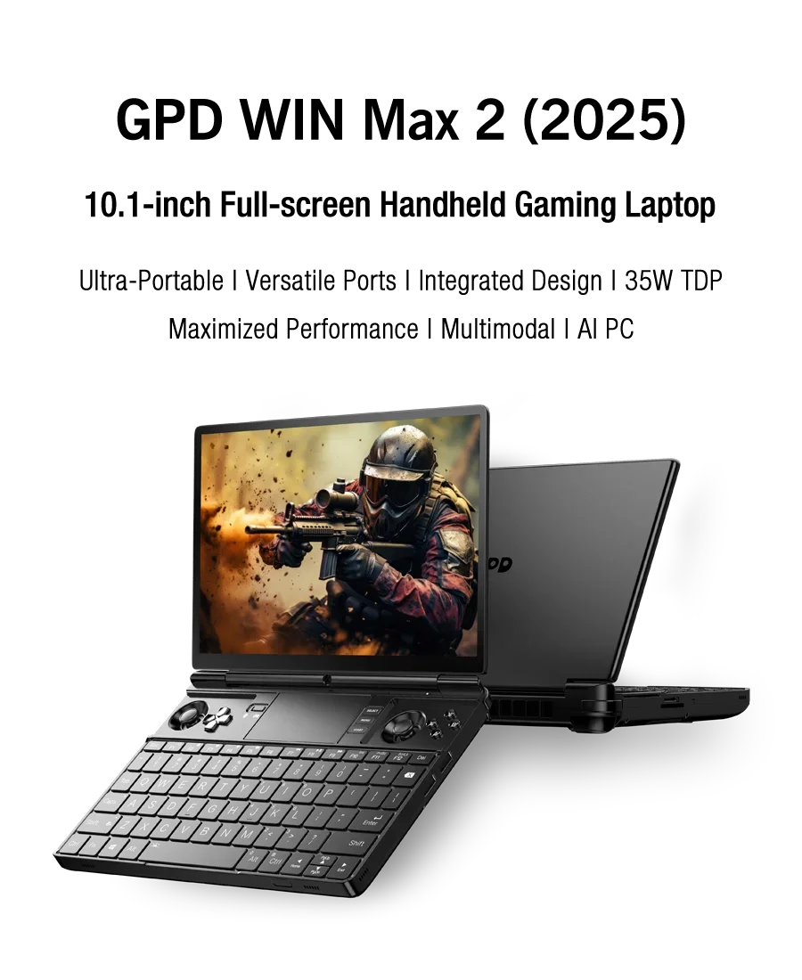 GPD WIN Max2 Gaming-PC - AMD 9HX, 10.1 Zoll, 13h Akku