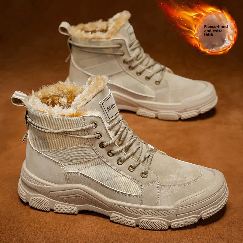 Ghete de iarnă călduroase cu căptușeală din velur Choice B2-M2299 - Mărimea EU 39-44, Toc 1-3 cm, Antiderapante