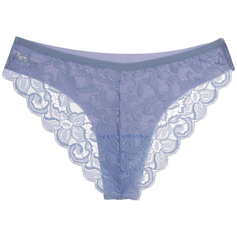 TrowBridge 3PCS Women's Panties Set Sweet Lace Underwear Soft Silk Satin Lingerie French Romantic Woman Briefs Female elegant Panty