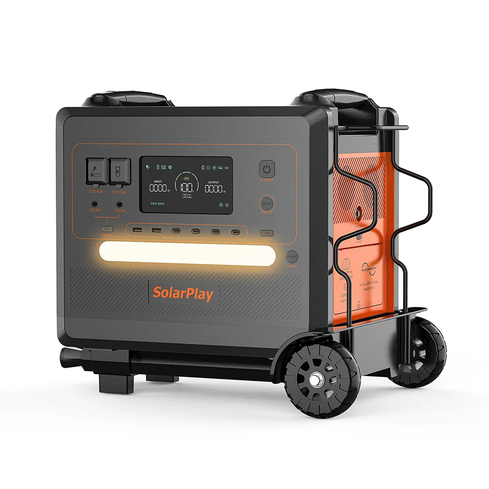 Powerstation 2025 - Q2402M 2500W LiFePO4 Solargenerator - 12-Ausgänge Pure-Sine-Wave Trolley Notstromaggregat