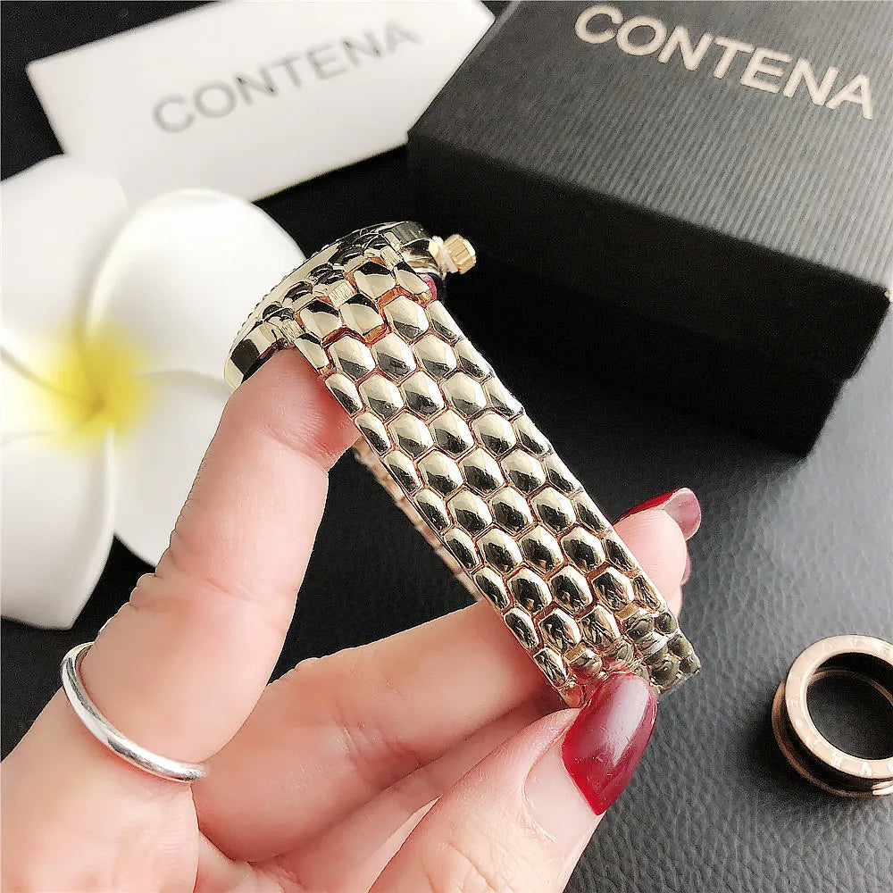 Luxury Rhinestone Rose Gold Women Watches Top Brand Stainless Steel Ladies Quartz Wristwatches Fashion Watches Women Reloj Mujer