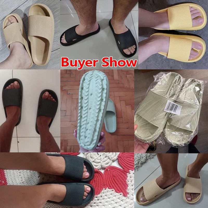 Frauen Dick Plattform Cloud Hausschuhe Sommer Strand Eva Weich Sohle Slide Sandalen Freizeit Männer Damen Innen Badezimmer Anti-Rutsch Schuhe