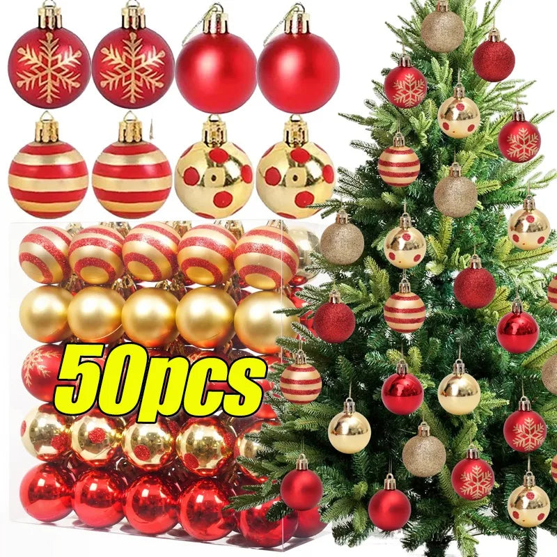 Choice Christbaumkugeln Set - Schneeflocken Kunststoff 50er Pack 4 cm