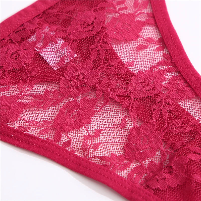 ZhejiangChoice Spitzen-Set Damen G-String - 3er Low Waist