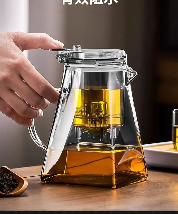 GIANXI Glass Teapot And Pot Household Tea Set Teapot Heat-resistant Tea Water Separation Filter Flower Teapot Glass Teapot