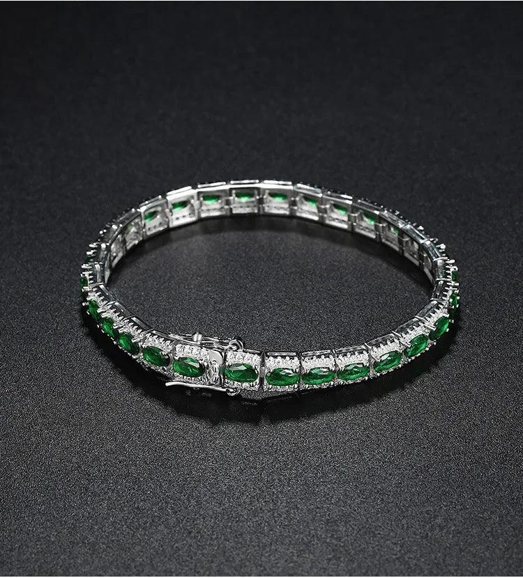 Handmade emerald diamond bangle bracelet jewelry gift for girls