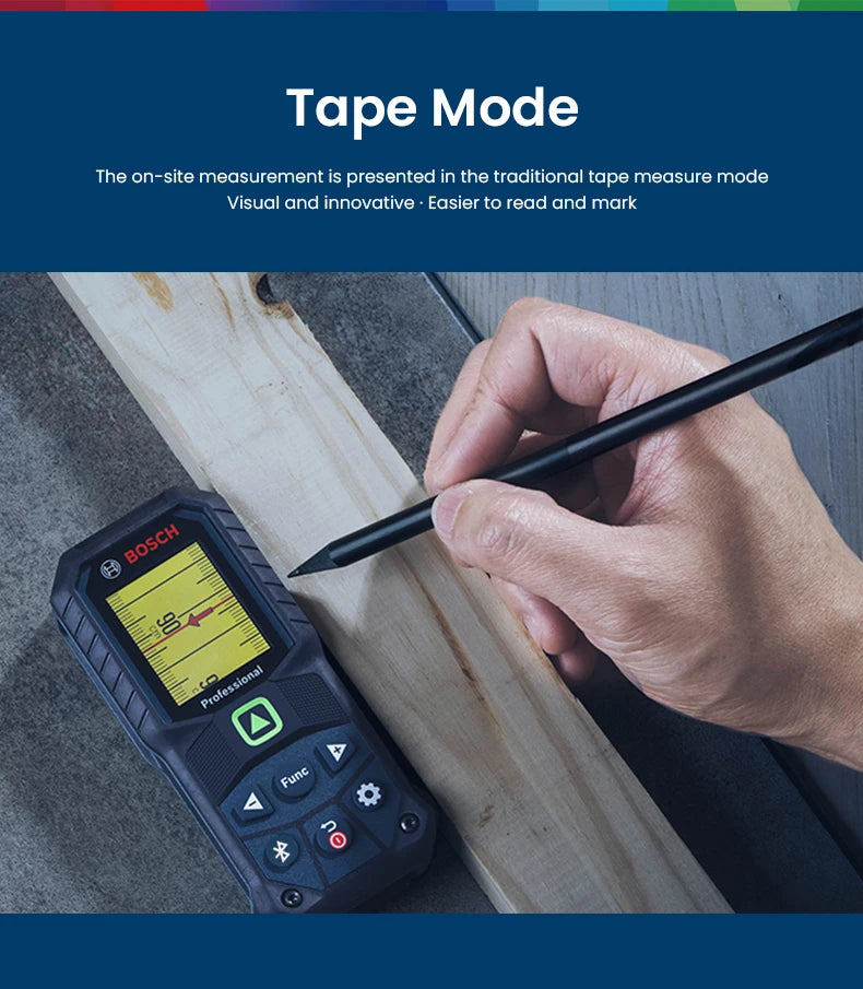 Bosch GLM 50-27 CG Professional Laser Entfernungsmesser 2025 - 50M Elektronisch Messwerkzeuge - Bluetooth App Fernsteuerung Farbiges Display
