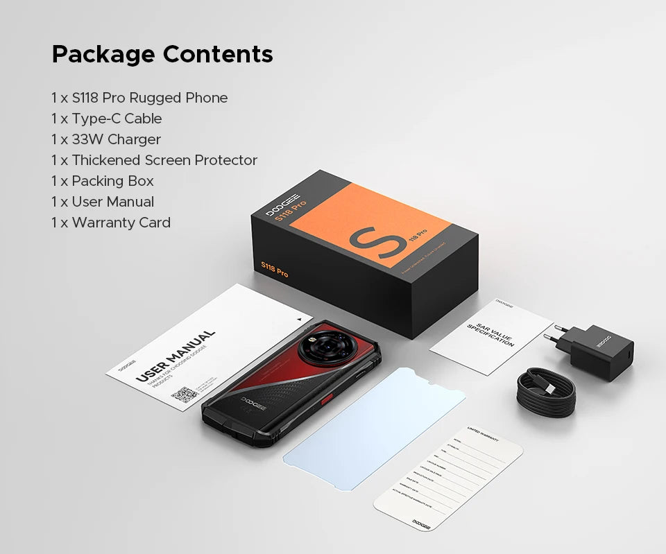 Doogee S118 Pro Robustes 5G Smartphone - 10800 mAh, 33W, 6,6 Zoll