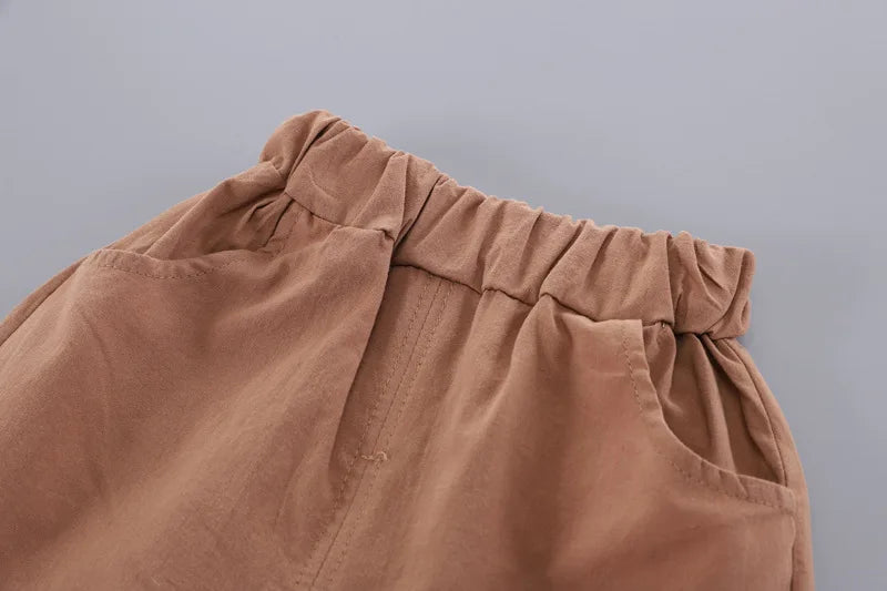 Children Clothes Sets Kids Sport Boys Causal Full Printe Crocodile Shirt Shorts with Tie 2Pcs Infant Baby Tracksuits 0-5 Ages