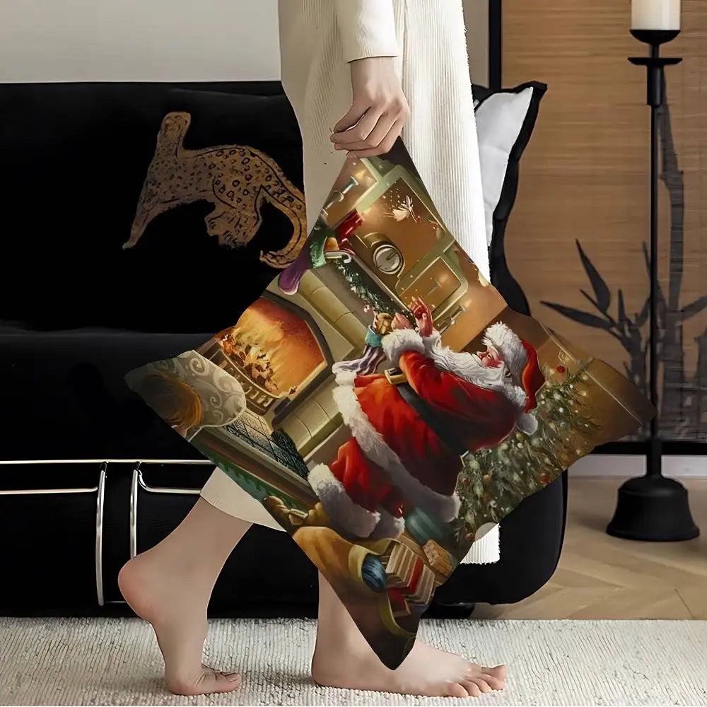 Merry Christmas Pillow Gift Home Office Decoration Bedroom Sofa Car Cushion Cover Case 45x45