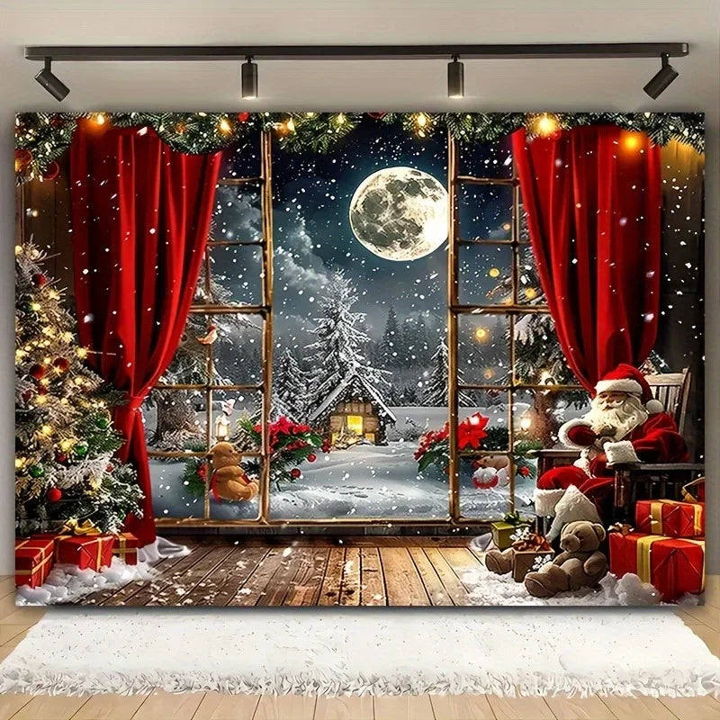 Guangdong Weihnachts Hintergrund Santa - Winter Nacht 35x45/73x95 cm