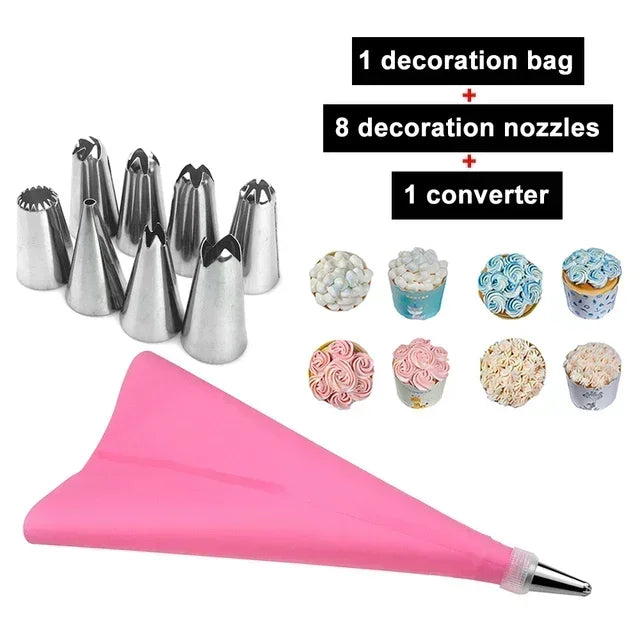 BCMJHWT Spritztüllen Set Silikon - 16 Stück 1 Beutel