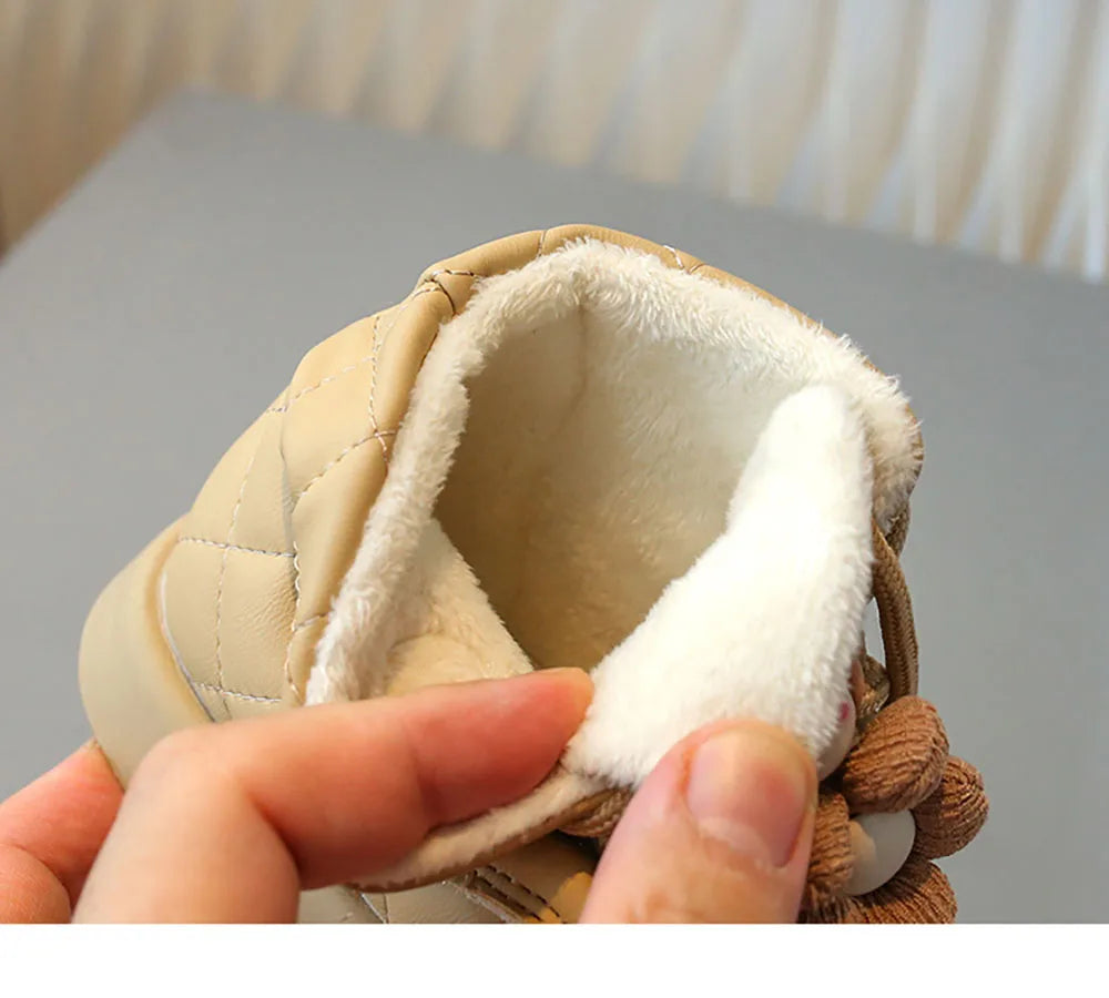 Winter Schneeschuhe für kleine Mädchen Trend Mode niedlichen karierten Mädchen Schneeschuhe Kunst pelz Baumwolle Schuhe Plüsch Mode Stiefel