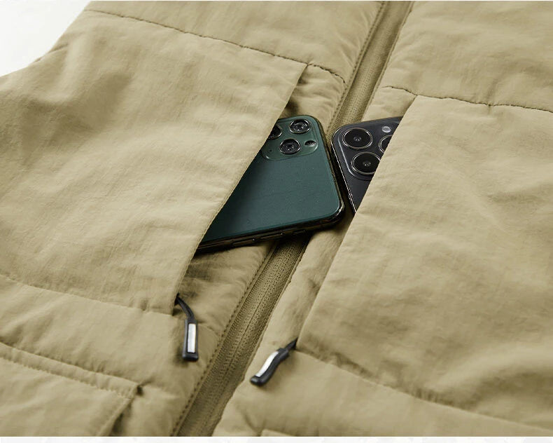 Männer Multi-Pocket Weste Warm - 6XL Fleece Dicke Kragenlos