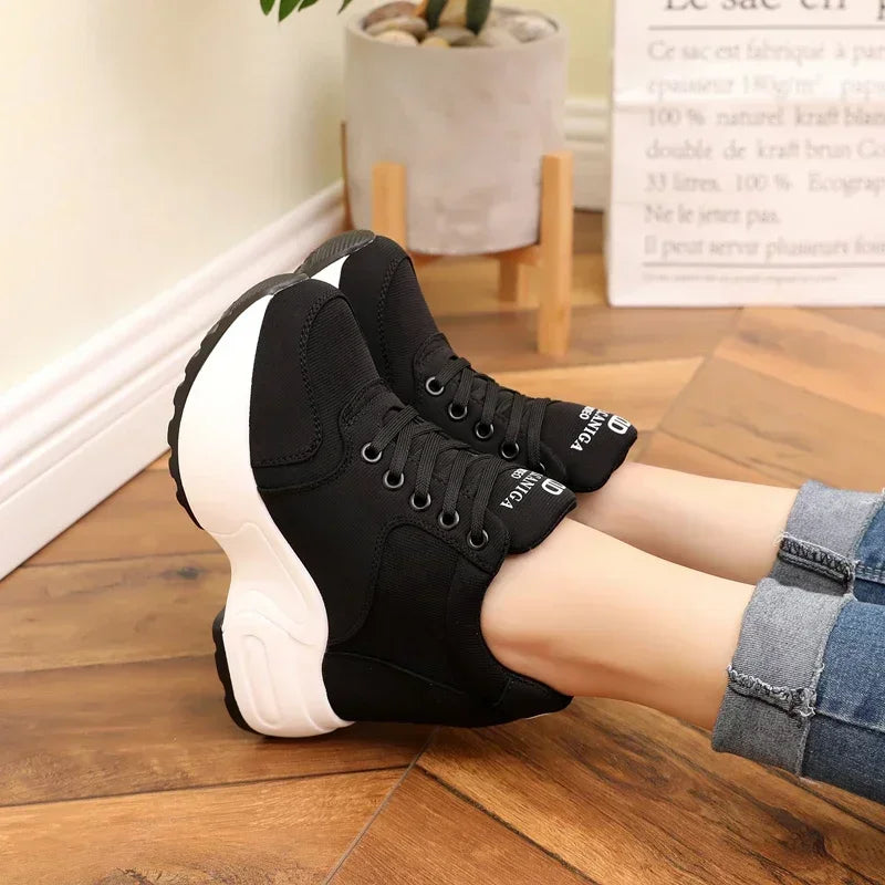 Pantofi sport cu platformă WGZNYN 187, respirabili - toc de 10 cm, plasă