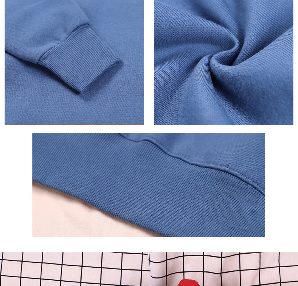 Teekossc Sweatshirt Harajuku Druck-M L, Polyester, O-Kragen