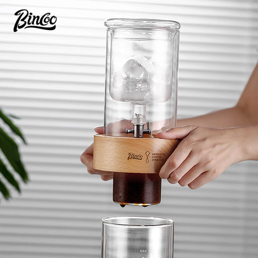 Glass Ice Drip Cold Brew Coffee Pot Portable Ice Cold Drinking Coffee Maker Home Kitchen Use Pour Over Kettle Removable Cleaning