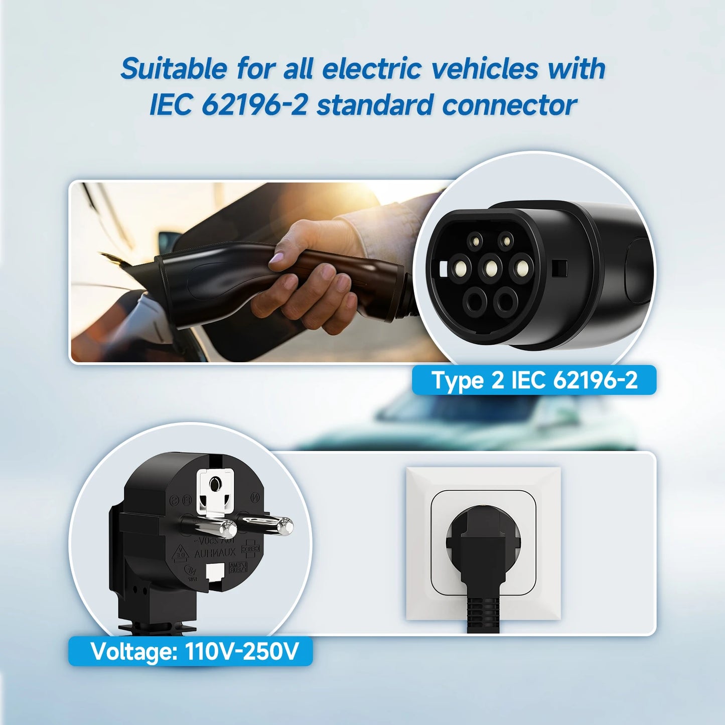 Elektroauto Ladegerät 2025 - AFYEEV 3600W Portable Type-2 EV Ladestation - WiFi Bluetooth App Steuerung Smart Charging