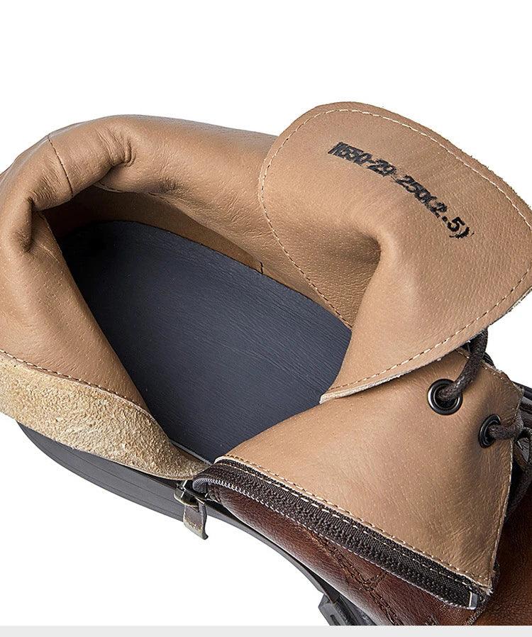 Classic handmade vintage leather ankle boots genuine leather