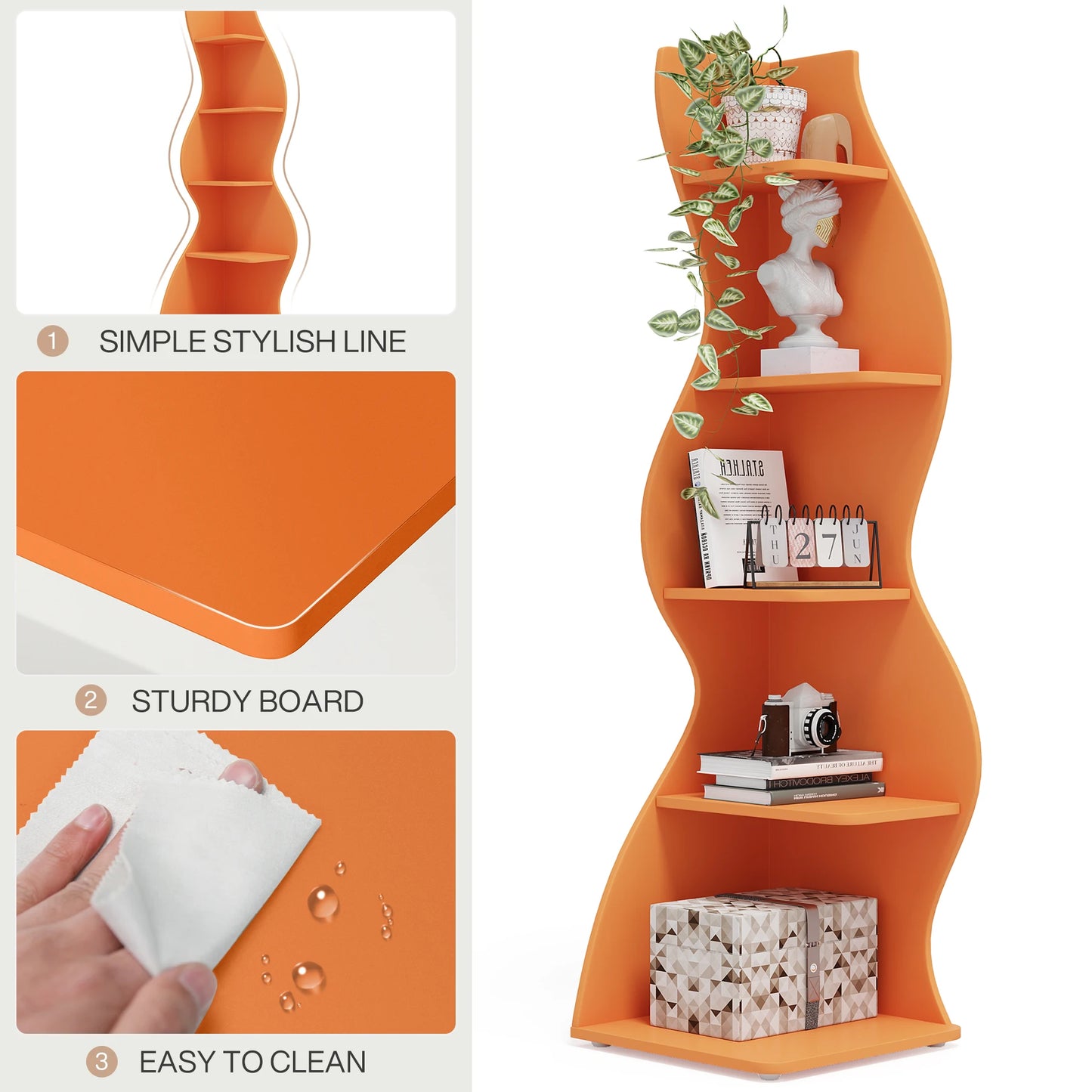 Tribesigns Bücherregal Eckregal 5-stufig Pflanzenständer Wohnzimmer