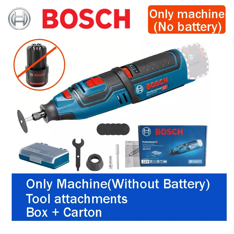 Multitool 2025: Bosch GRO 12V-35 Wireless Rotary Tool - 12V 2.0Ah 3.0Ah Li-Battery Mini Electric Grinder Polishing Cutting Machine Electric Drill Collection