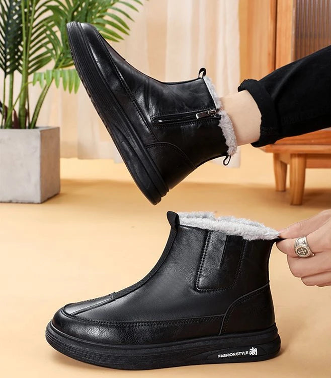 Ghete de zăpadă impermeabile Shangkaka - Ghete până la gleznă cu fermoar, înălțimea tocului 1-3 centimetri