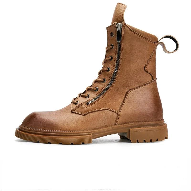 fashion luxury genuine leather designer british style handmade boots